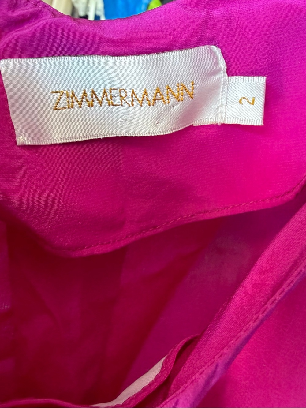 Zimmermann Fuchsia Silk Bow Mini Dress Size 2 - Picture 3 of 6